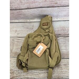 Eurosport Urban Sling Canvas Crossbody Backpack Bag Khaki New With Tags